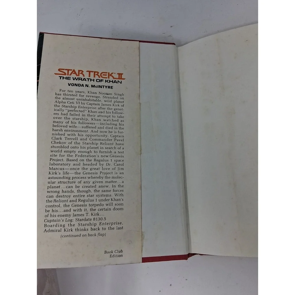 STAR TREK II : THE WRATH OF KHAN by Vonda McIntyre 1982 Hardcover book Vintage S